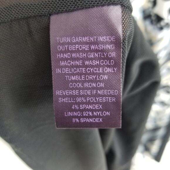 Hale Bob Geometric Print Bodycon Mini Dress XS Long Sleeve Jersey Knit Black - Picture 13 of 14